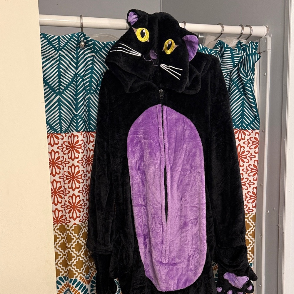 Black and Purple Cat Kids Costume